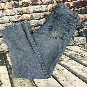 Playboy‎ Pacsun Jeans Mens Size 30x30 Slim Leg Light Wash Bunny Embroidered